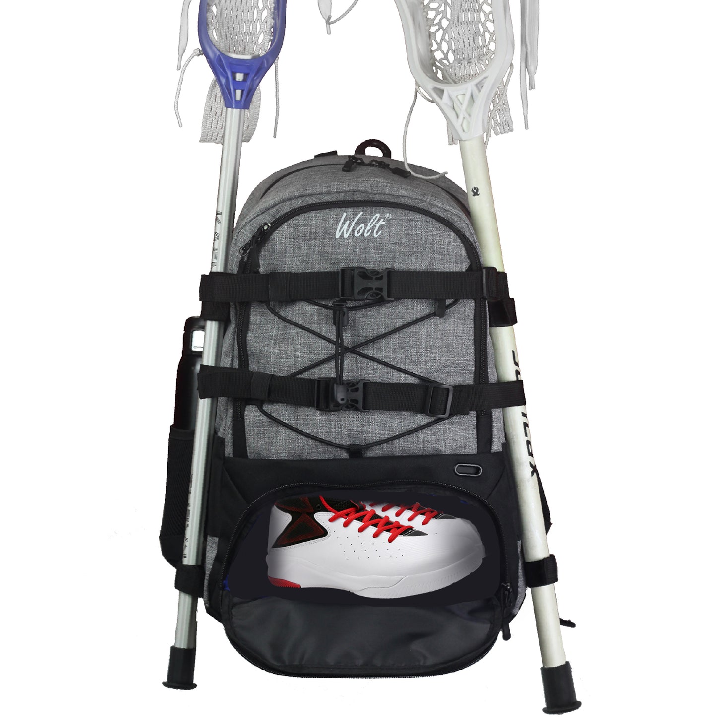 WOLT|Turf Lacrosse Backpack Bag – Extra Large Storage Room for Holding All Lacrosse