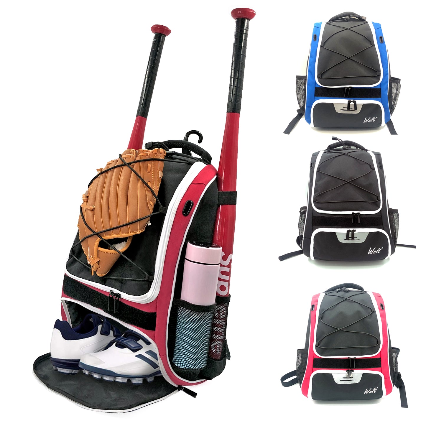 Wolt | Youth Baseball Bag – Bat Backpack for Baseball