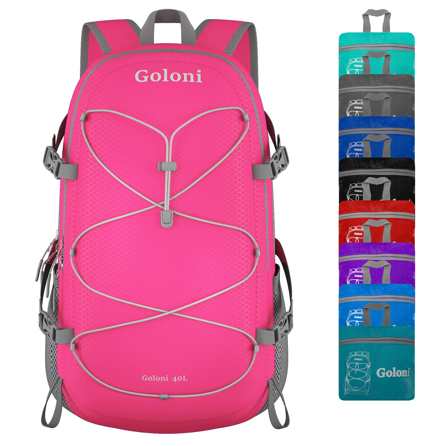 Goloni Hiking Backpack Bag,40L Ultra Lightweight Packable Backpack,Water Resistant Foldable Backpack for Travel Camping Outdoor