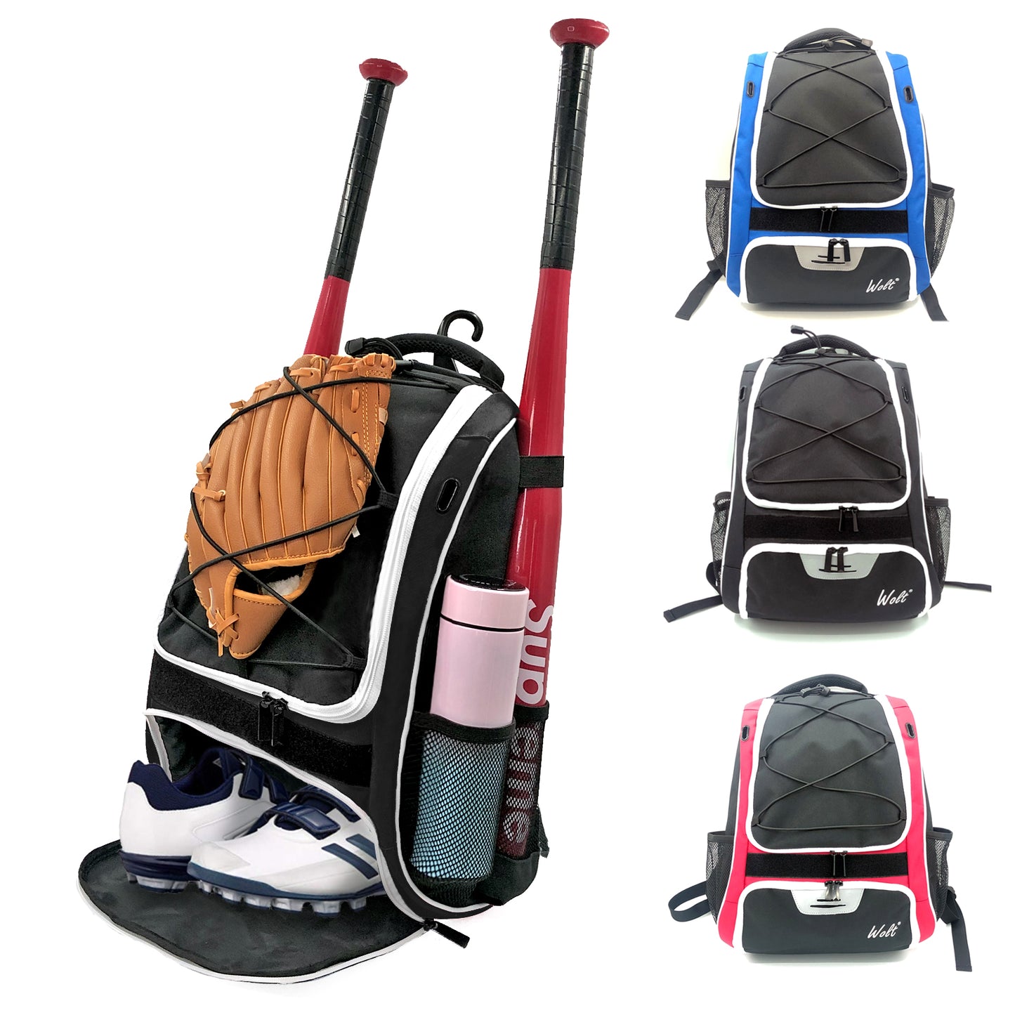 Wolt | Youth Baseball Bag – Bat Backpack for Baseball