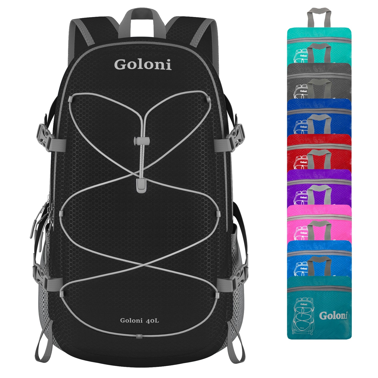 Goloni Hiking Backpack Bag,40L Ultra Lightweight Packable Backpack,Water Resistant Foldable Backpack for Travel Camping Outdoor