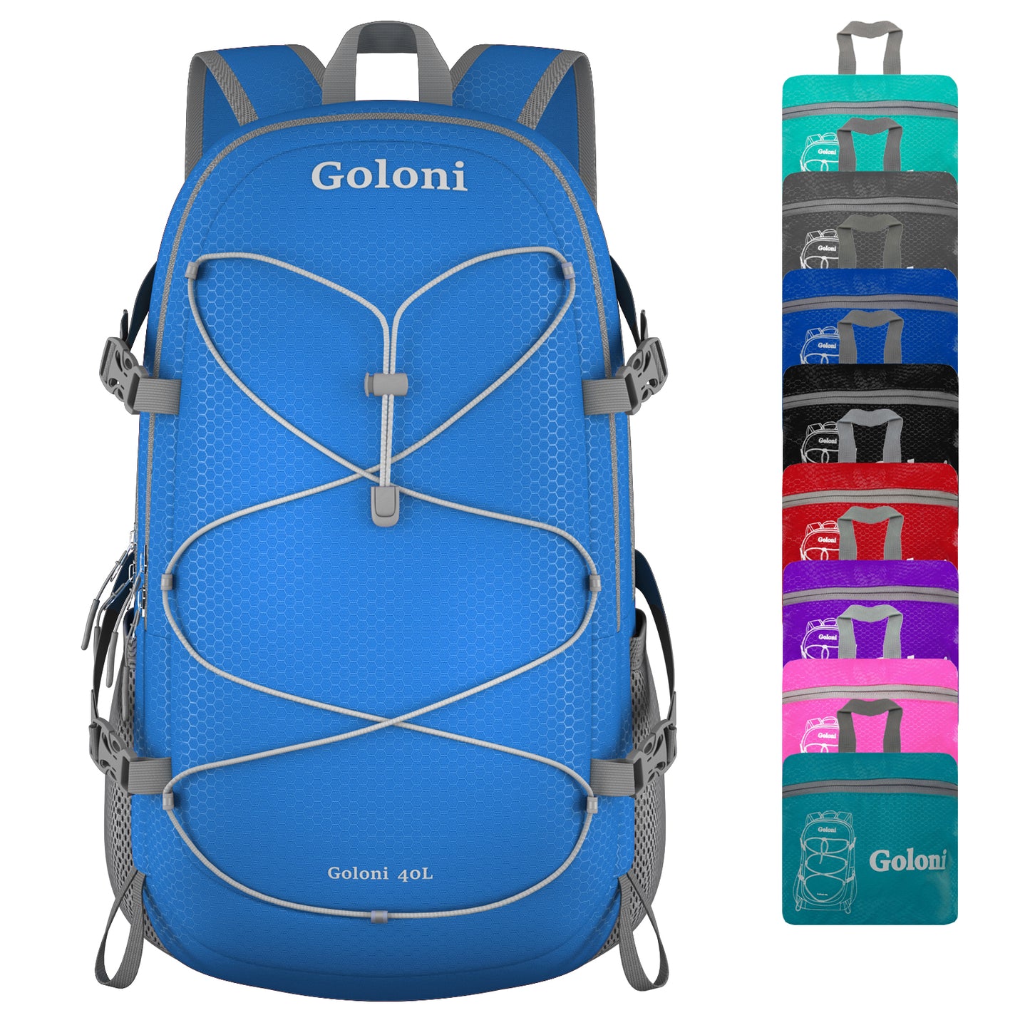 Goloni Hiking Backpack Bag,40L Ultra Lightweight Packable Backpack,Water Resistant Foldable Backpack for Travel Camping Outdoor