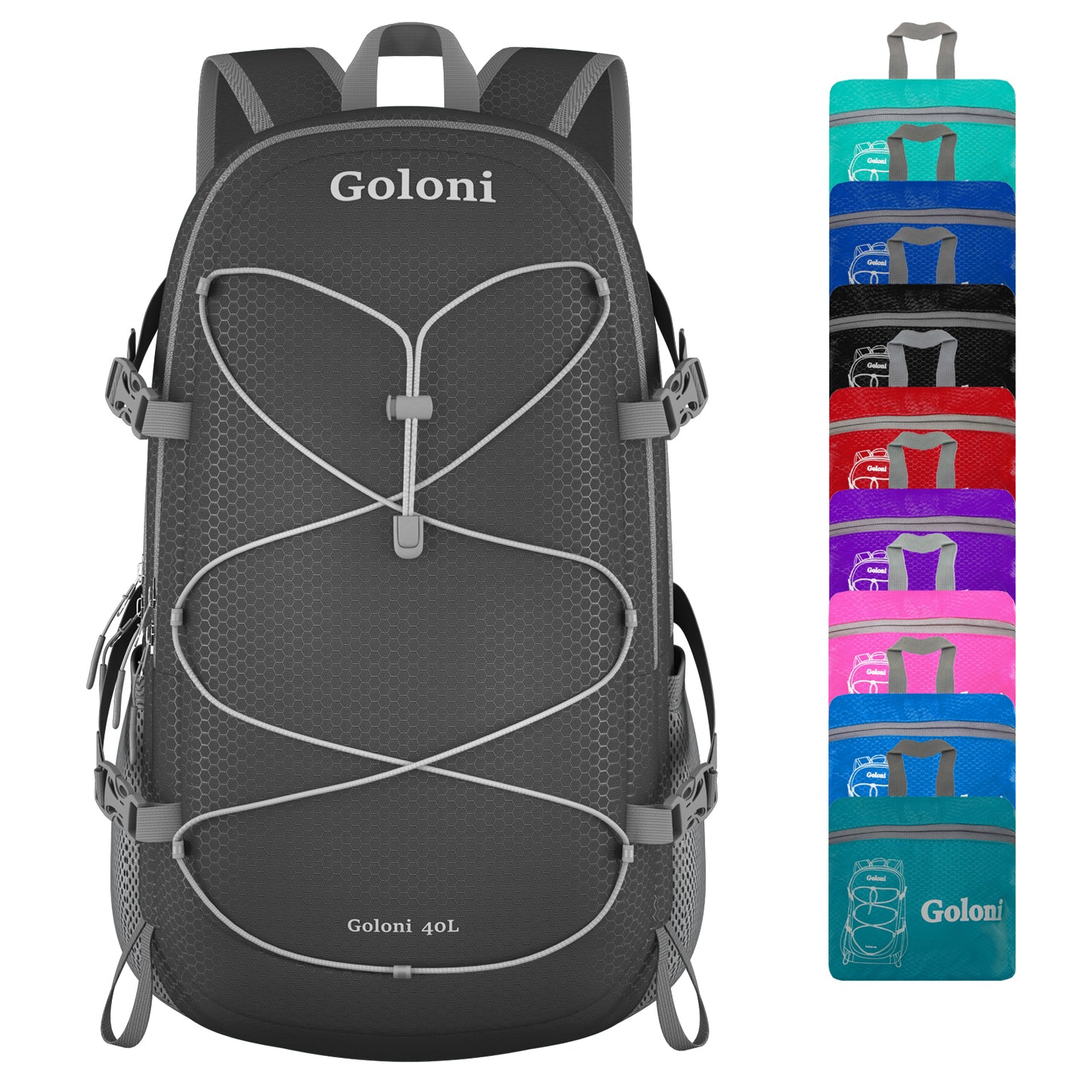 Goloni Hiking Backpack Bag,40L Ultra Lightweight Packable Backpack,Water Resistant Foldable Backpack for Travel Camping Outdoor